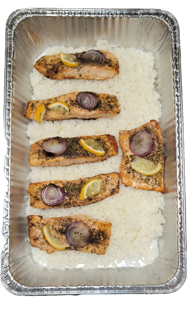 (6 people 6 pcs) Salmon (Baked) with Rice (Gf)
