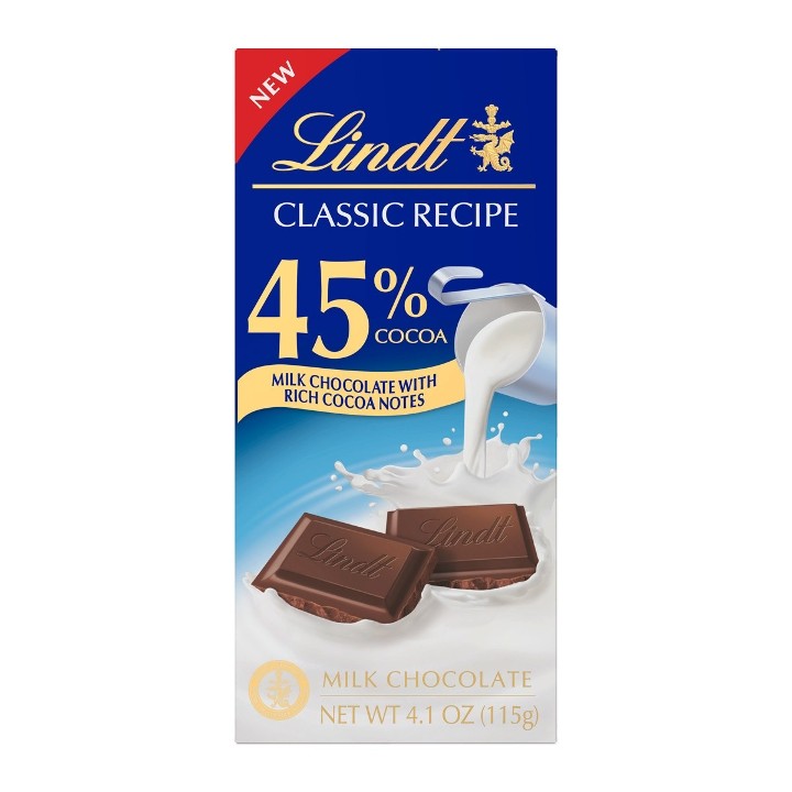 Lindt 45% Cocoa Milk Chocolate Bar