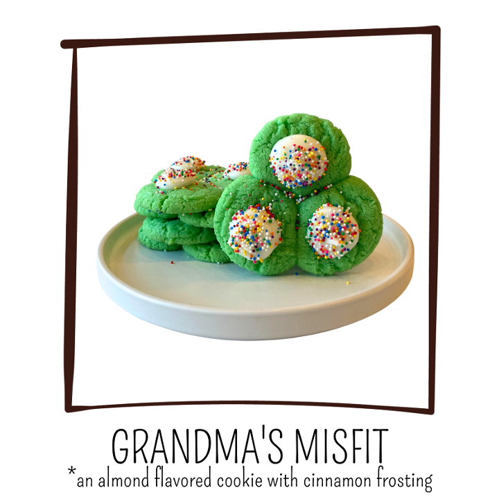 Grandma's Misfit (an almond cookie with cinnamon frosting)