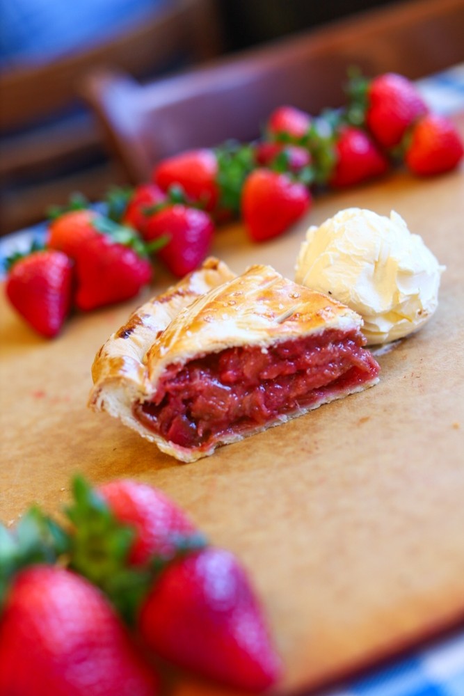 Strawberry Rhubarb Pie Slice