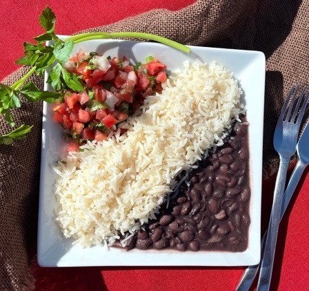 Rice, Beans and Brazilian vinaigrette
