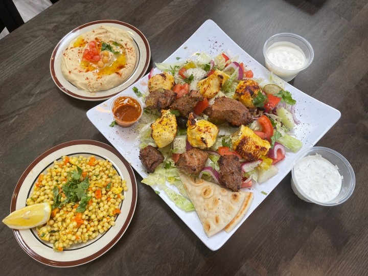 Lamb Kebab  Salad +2 Sides