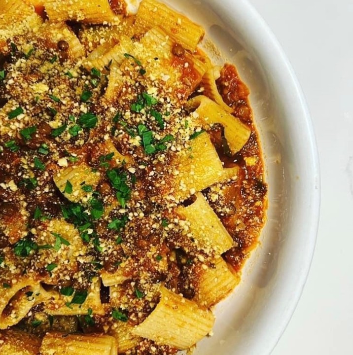 Vegan Mushroom and Lentil “Bolognese”