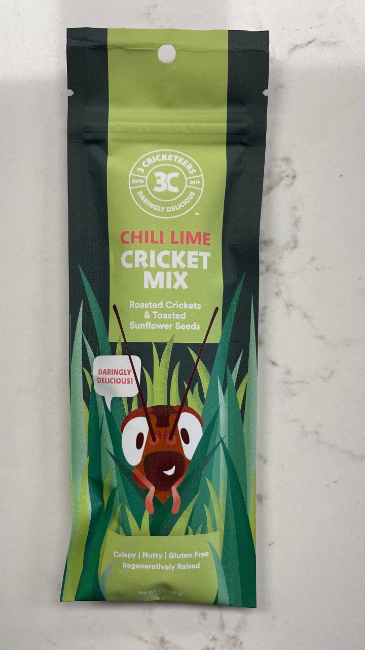 Chili-Lime Roasted Crickets and Sunflower Seeds