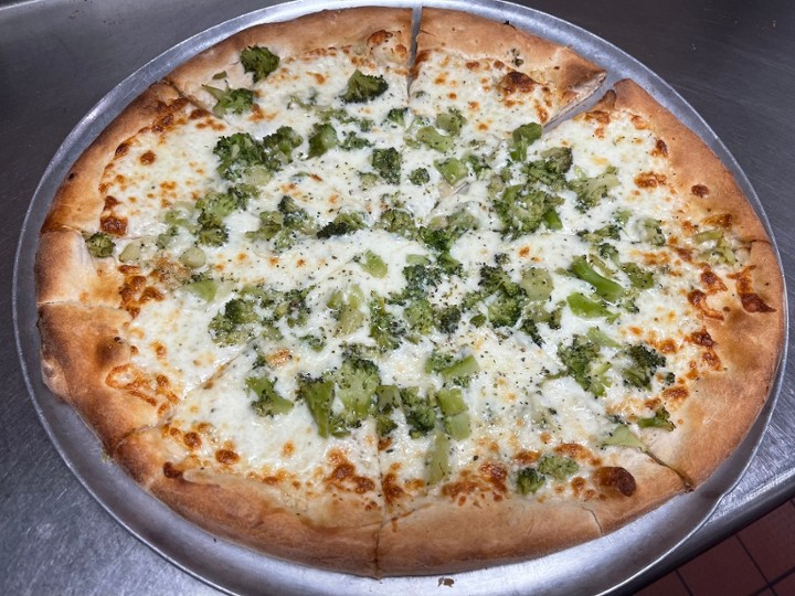 18" NY Style White Pizza w/ Broccoli