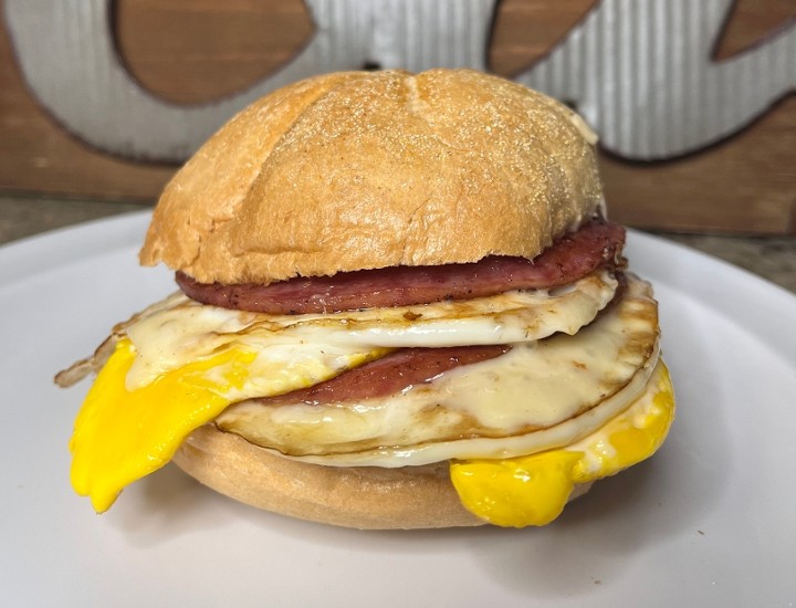 Porkroll, Egg and Cheese Sandwich