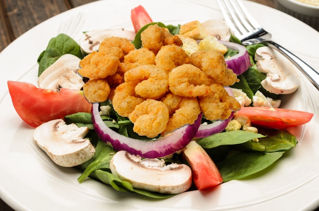 Popcorn Shrimp Spinach Salad