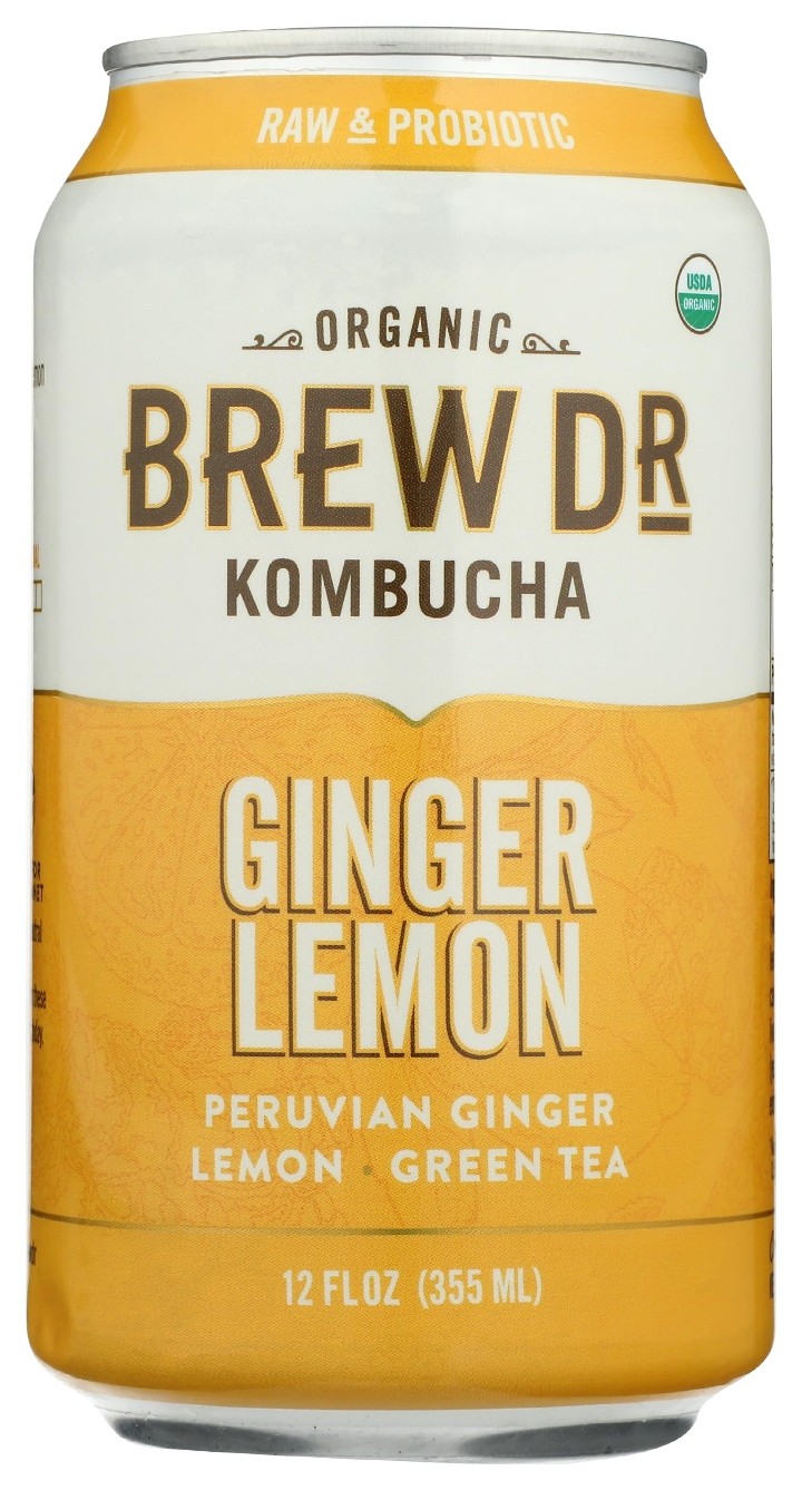 Brew Dr. Ginger Lemon Kombucha Can