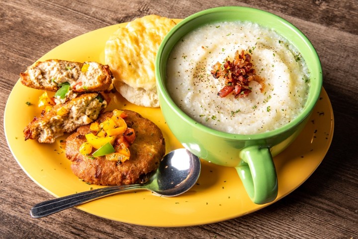 Salmon Croquettes & Grits