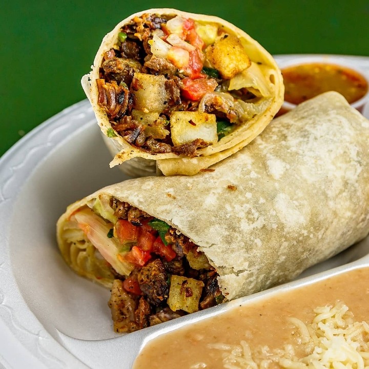The Tempe Combo- Carne Asada y Papa Burrito