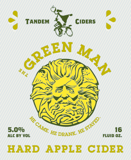 Tandem Green Man, 16oz can hard cider (5% ABV)