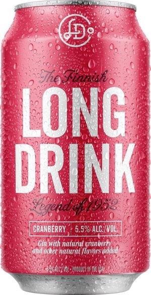 Finnish Long Drink Cranberry, 12oz can hard seltzer (5.5% ABV)