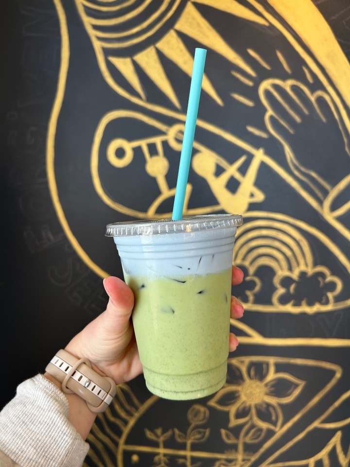 Matcha with Butterfly Pea Sweet Foam