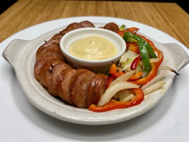 Beer Brat and Onions & Peppers Platter