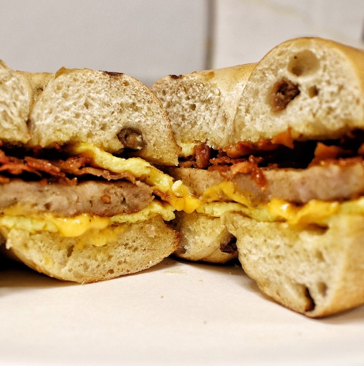 Bacon, Sausage, Egg and Cheese