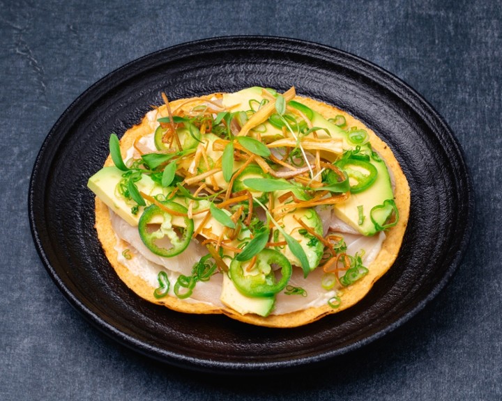 Japanese Spicy Hamachi Tostada