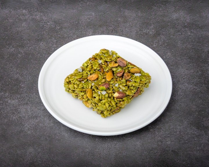 Matcha & Pistachios Rice Krispie Treat