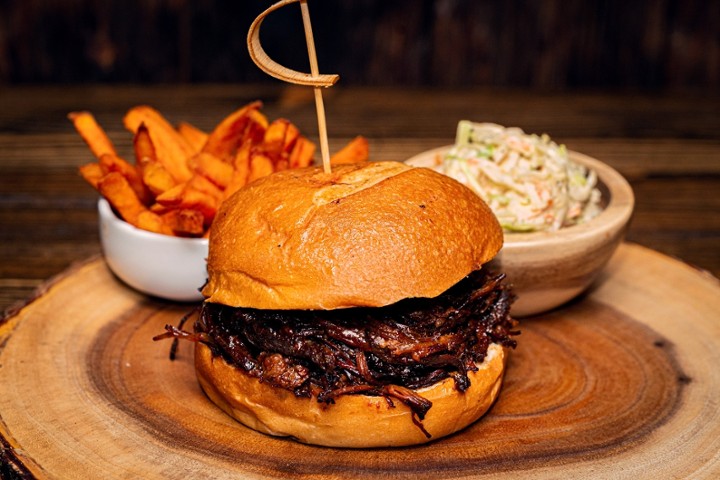 BBQ Pulled Brisket in a Bun