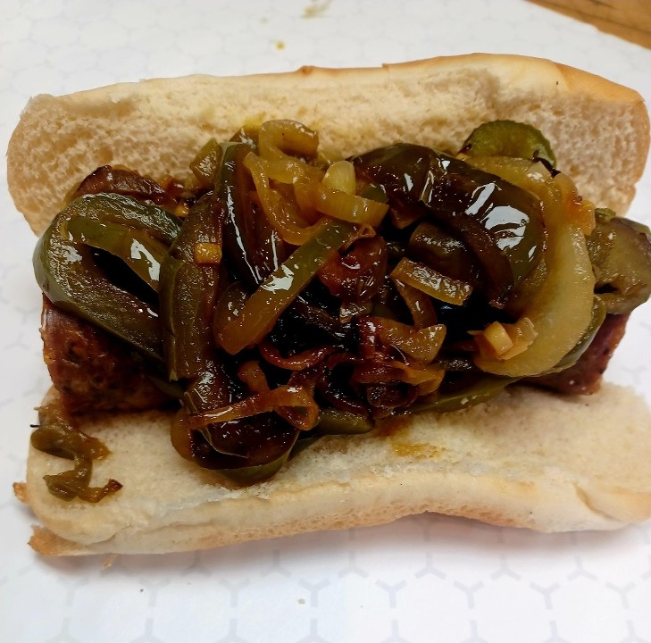 Hot Sausage Sandwich w/ Peppers & Onions