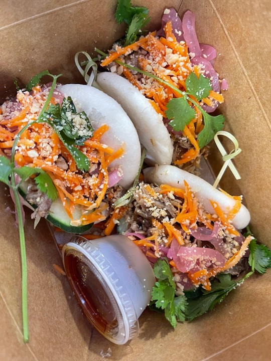 Three Bao  Buns  with side