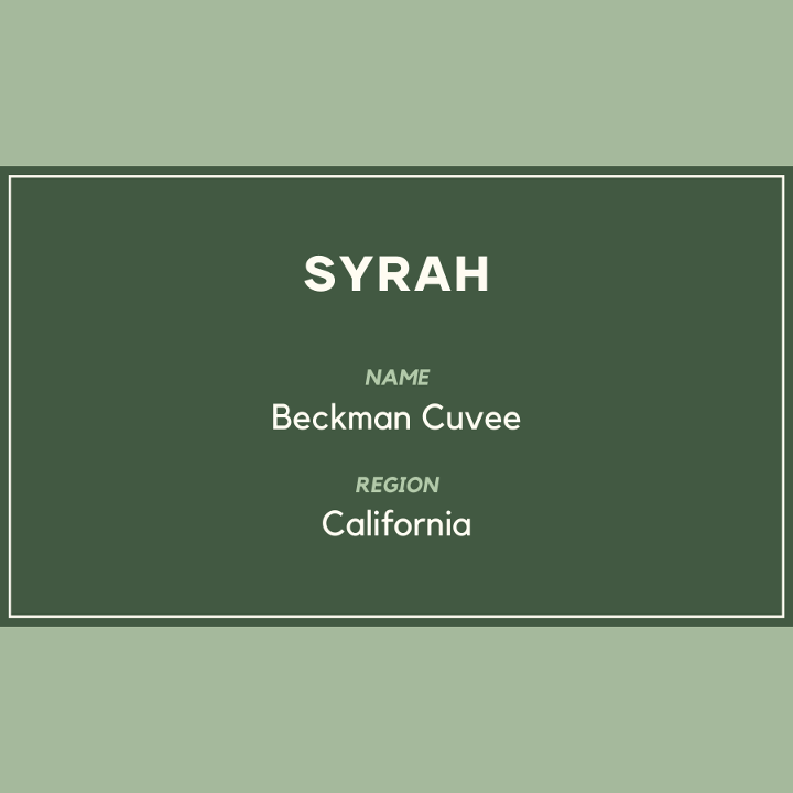 BECKMAN CUVEE SYRAH DRAFT BOTTLE