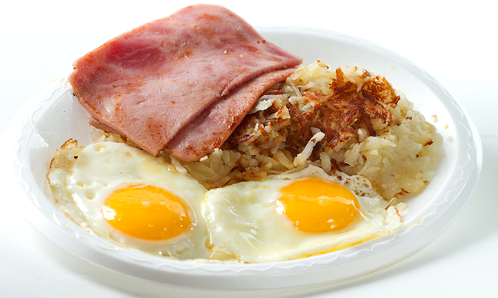 HAM & EGGS PLATE W/ HASHBROWNS