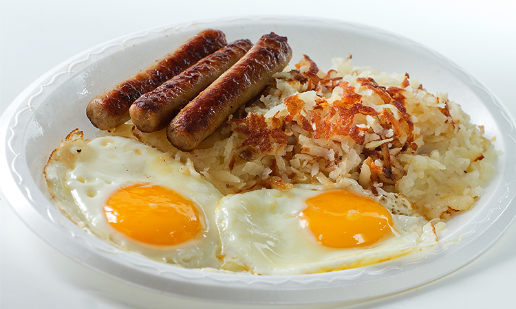 SAUSAGE & EGGS PLATE W/ HASHBROWNS