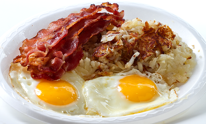 BACON & EGGS PLATE W/ HASHBROWNS