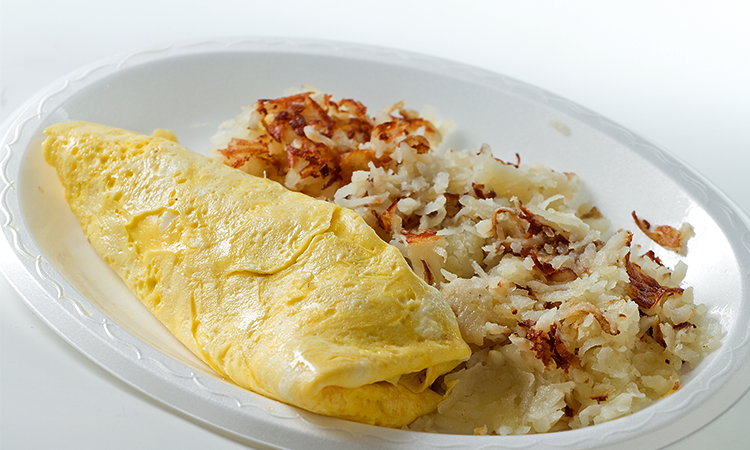 EGG OMELETTE WITH HASHBROWNS