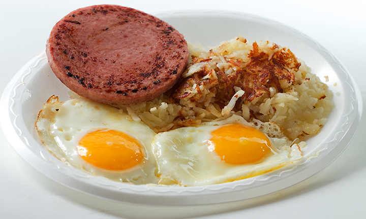 SALAMI & EGGS PLATE W/ HASHBROWNS