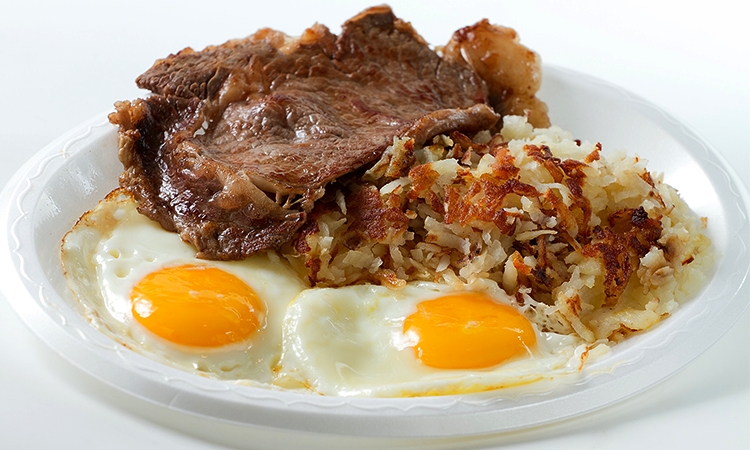 STEAK & EGGS PLATE WITH HASHBROWNS