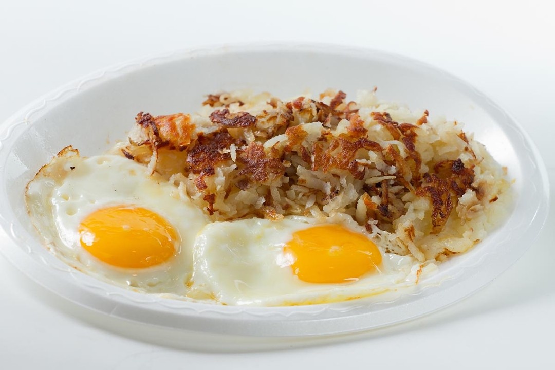 2 EGG PLATE WITH HASHBROWNS
