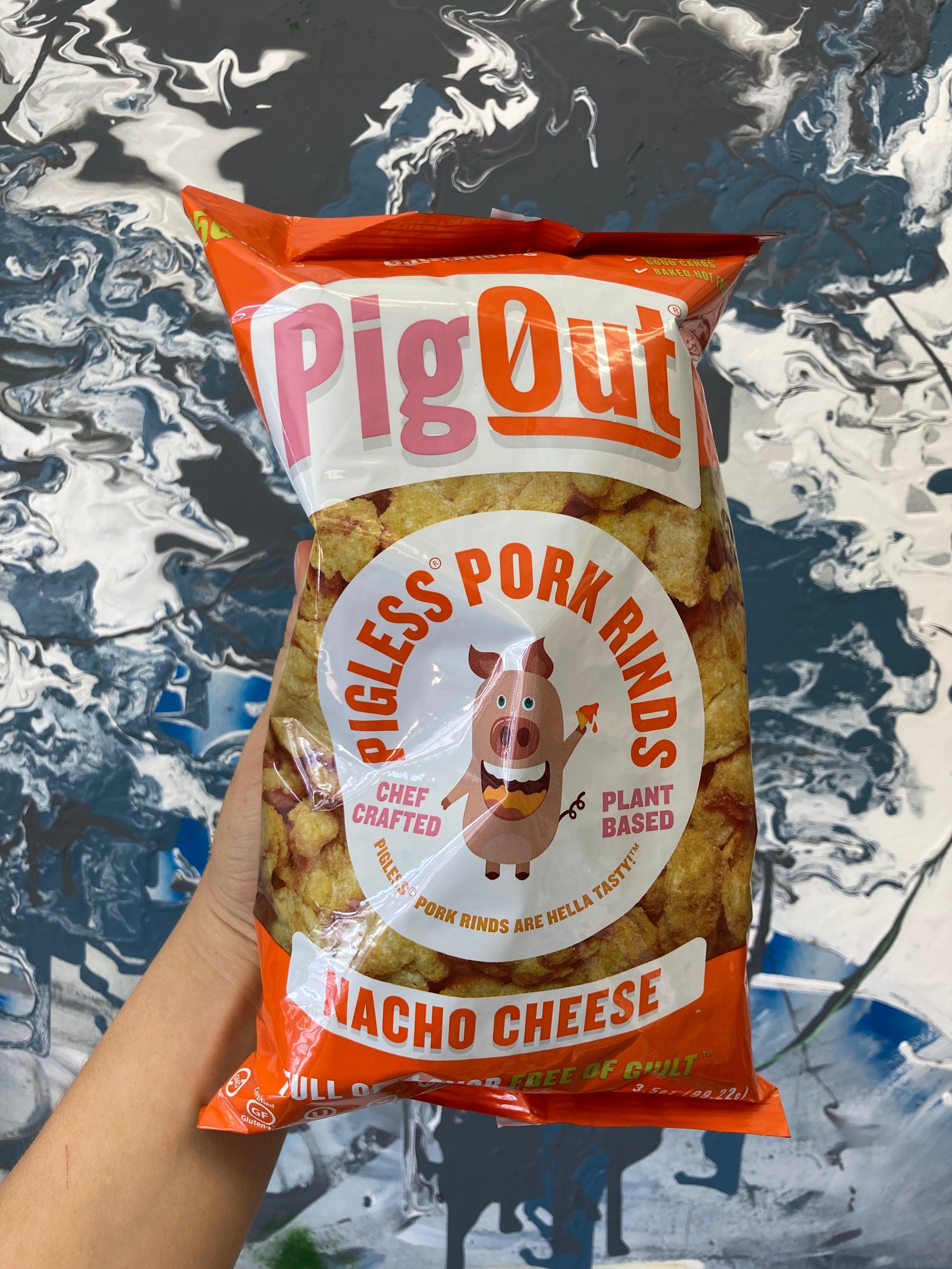 Pigout Pigless Nacho Pork Rinds 3.5oz bag