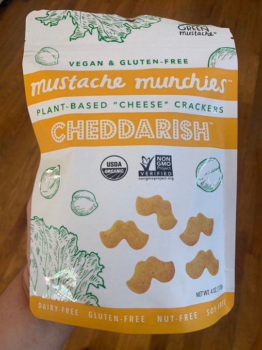 Mustache Munchies Cheddarish