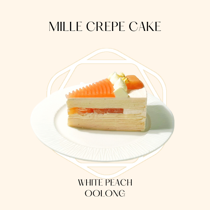 White Peach Oolong Mille Crepe Cake