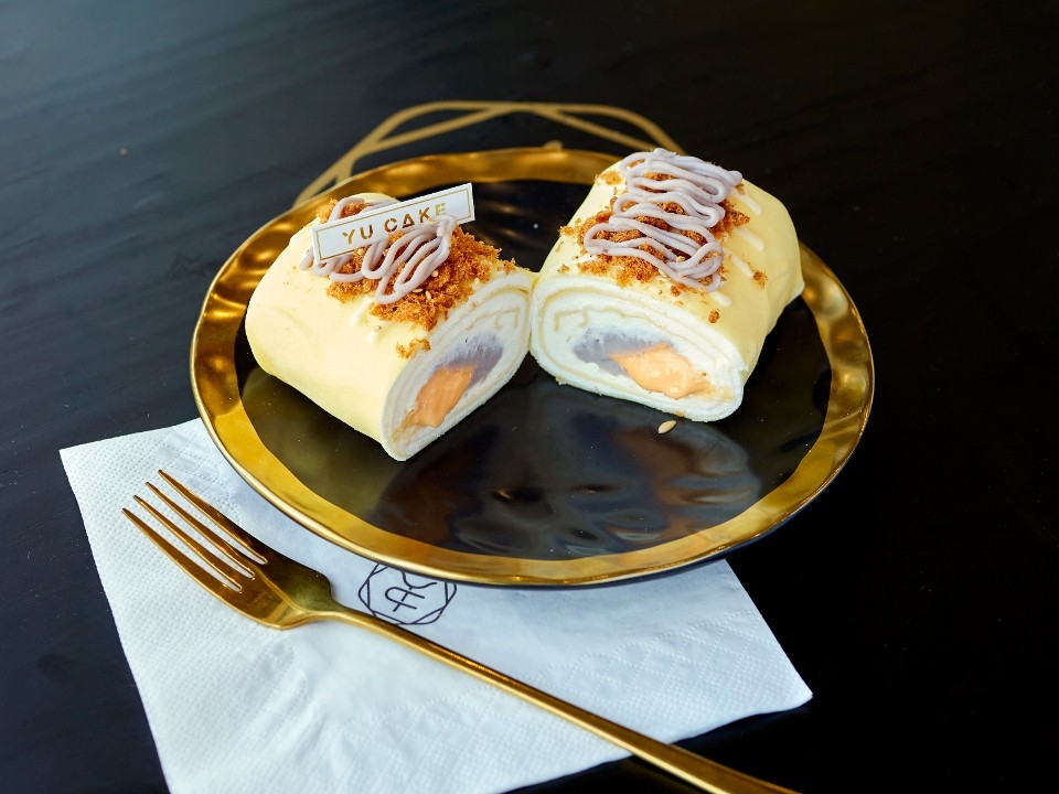 Taro Salted Egg Yolk Cake Roll