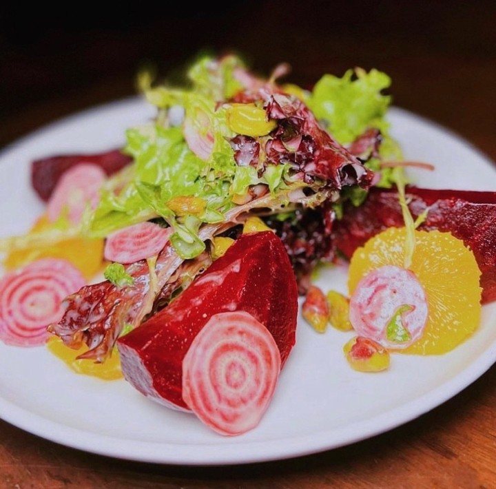 Roasted Beets & Baby Greens