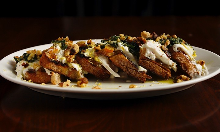 Burrata Toast w/ Walnut Pesto