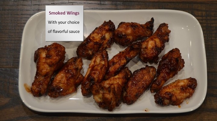 1 LB Smoked bone-in Wings, (10-12) pieces