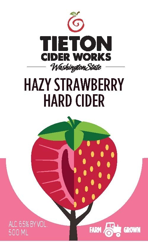 12 oz Tieton Hazy Strawberry Cider