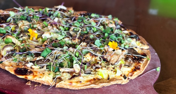 Mushroom + Leek Cauliflower Pizza
