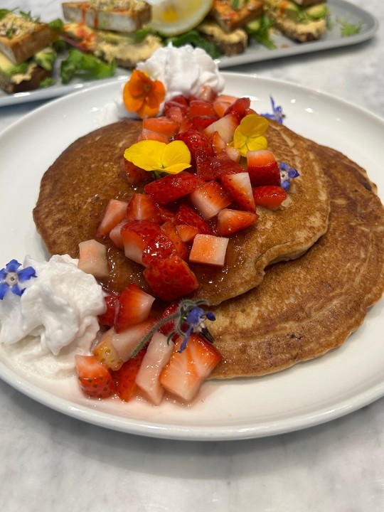 Strawberry Chocolate Chip Pancakes