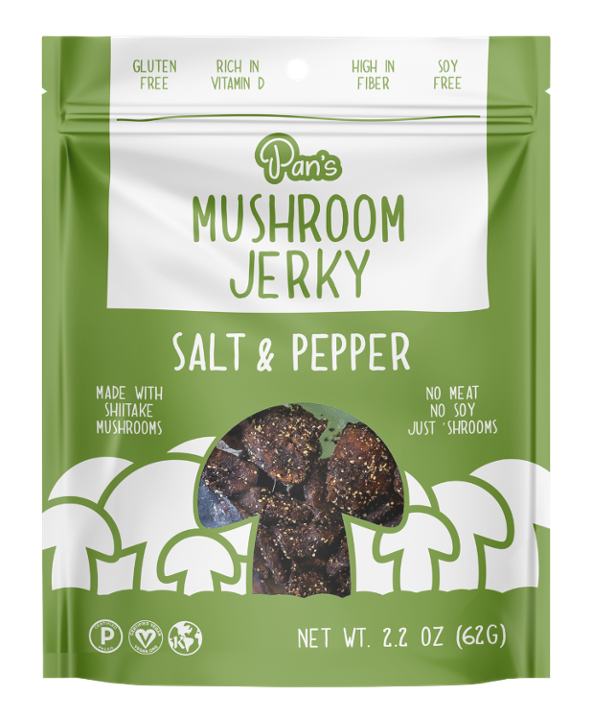 Pan's Mushroom Jerky, Salt + Pepper