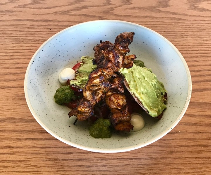 Grilled Chicken Skewers & Avocado Toast