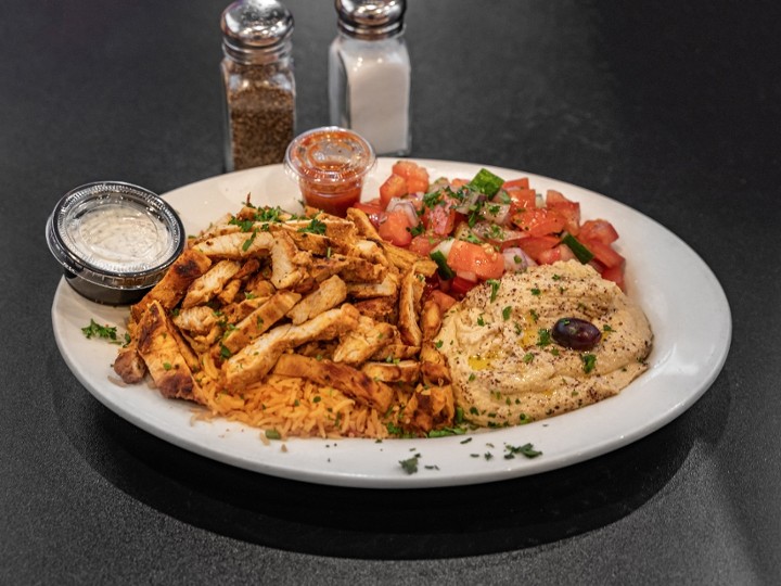 Grilled Chicken, Rice, Hummus & Chop Salad Special Bowl