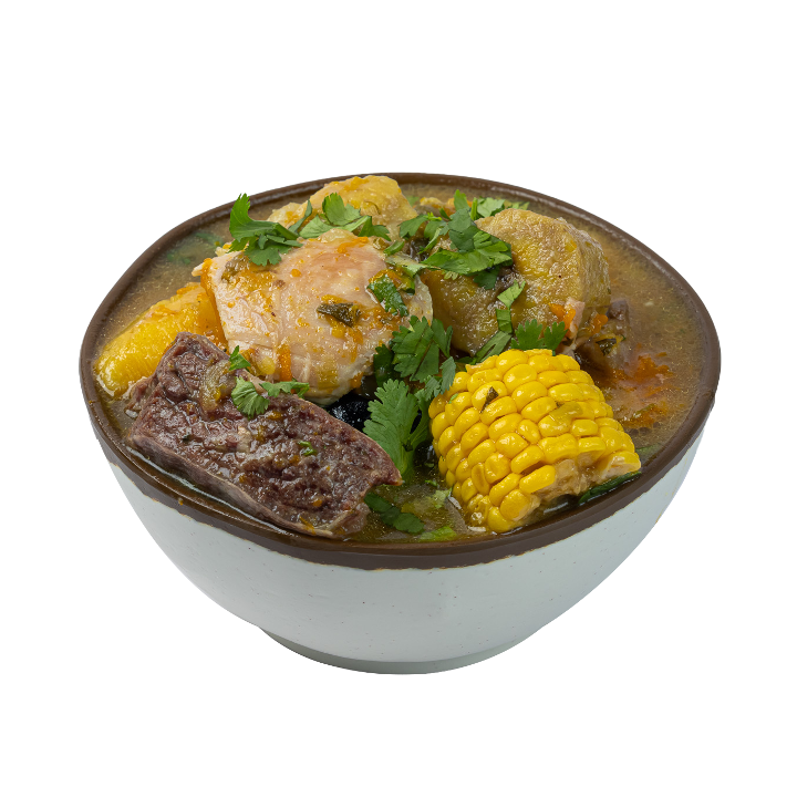 Beef rib and hen cruzado soup sancocho