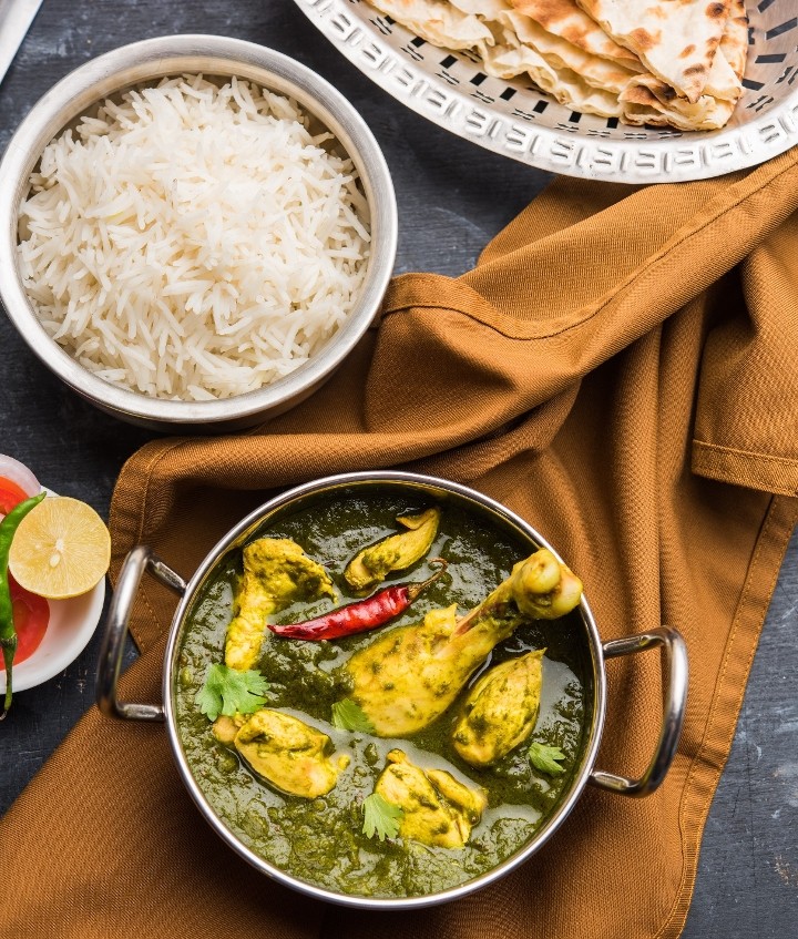 Palak Chicken Curry Combo