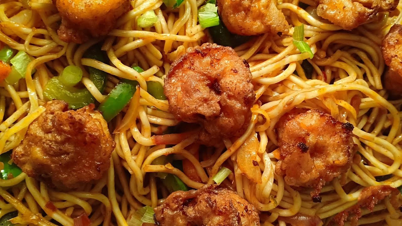 Schezwaan Shrimp Noodles