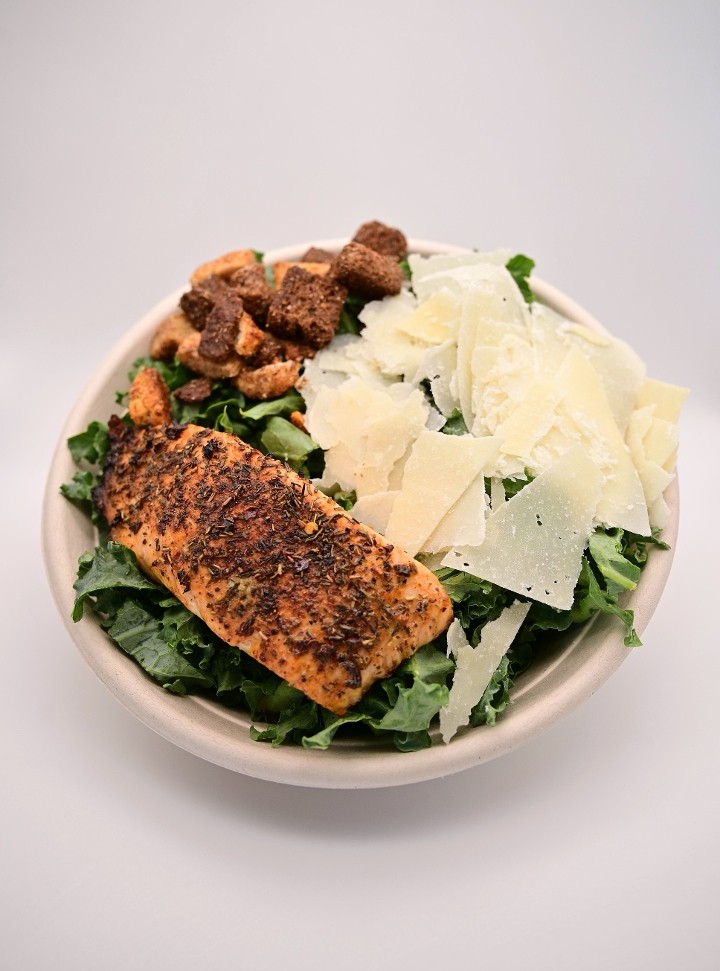 Kale Jerk Salmon Caesar
