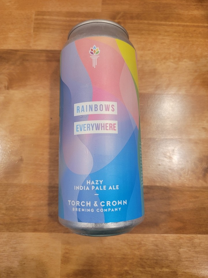 Torch & Crown Brewing Co. Rainbows Everywhere Hazy IPA 16oz 6.9% ABV